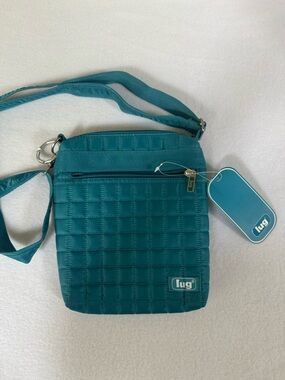 lug Teal Quilted Crossbody Bag - Compact Everyday Shoulder Purse